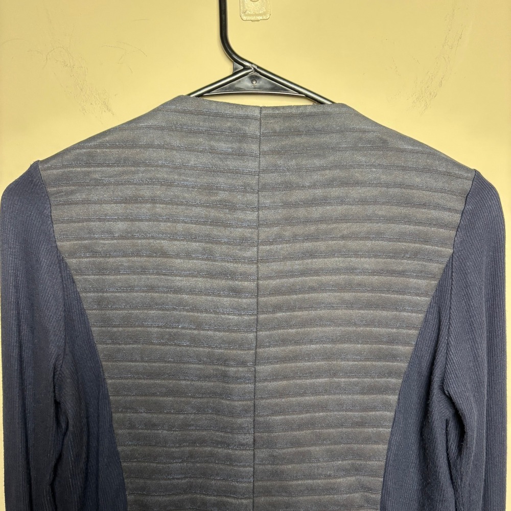 Lola & Sophie Cotton Blend Quilted Faux Suede Knit Zip Moto Jacket Womens XS - Picture 6 of 9